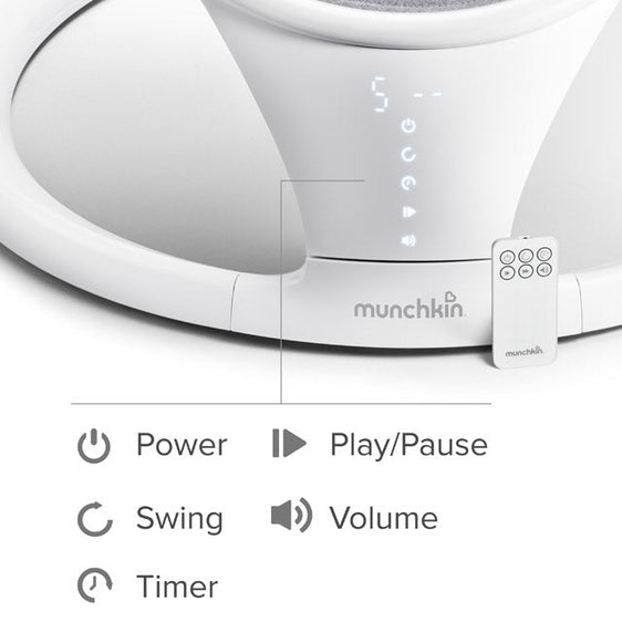 Bluetooth Enabled Lightweight Baby Swing with Natural Sway in 5 Speeds and Remote Control